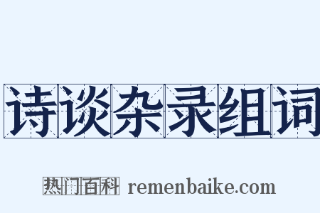诗谈杂录组词是什么意思的图片